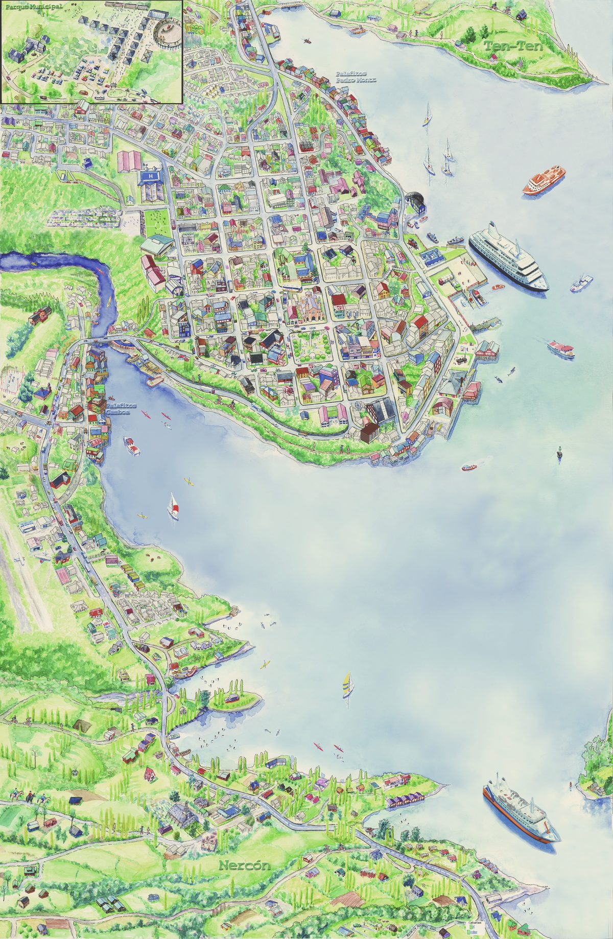Vista previa del mapa ilustrado de Castro